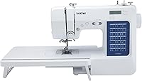 Vista 1 de Brother CS7000X Máquina de coser y acolchar computarizada, 70 puntadas integradas, pantalla LCD, mesa ancha, 10 prensatelas incluidos, blanco