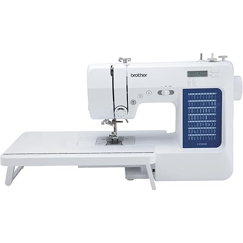 Brother CS7000X Computerized Sewing and Quilting Machine, 70 Built-in Stitches, LCD Display, Wide Table, 10 Included Feet, White