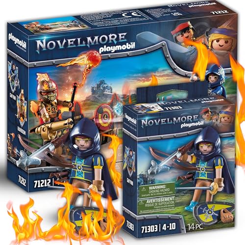 PLAYMOBIL Juego Novelmore: Batalla entre Novelmore & Burnham Raiders + Gwynn en equipo de combate – aventuras épicas con caballeros y magia!
