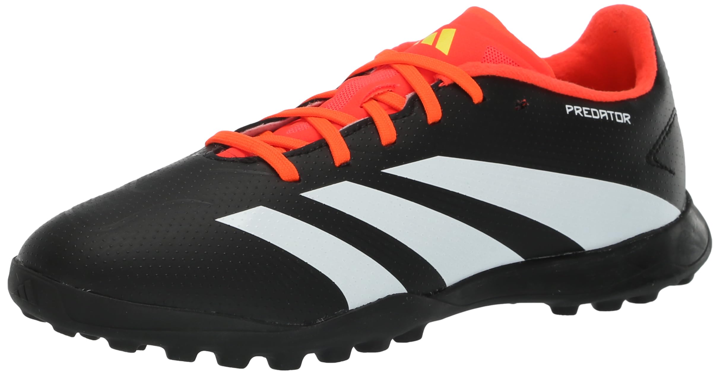 adidas Predator 24 League Turf Sneaker, Black/White/Solar Red, 4.5 US Unisex Big Kid