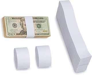 Money Band Bundles For Cash Self Sealing Currency Straps White Kraft Currency Straps Self Adhesive Money Bands for Bills