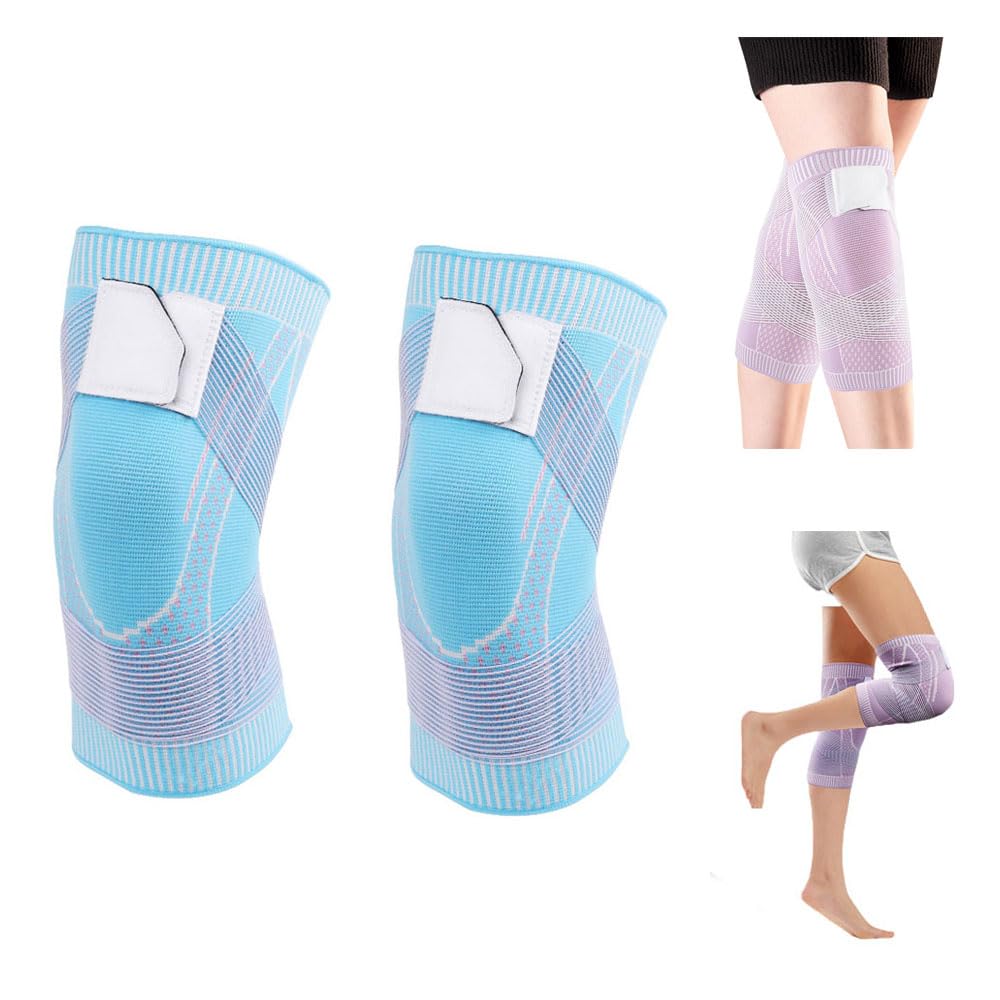 Knee Compression Sleeve with Strap for Men and Women (3XL, Blue)