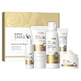 Korean Skin Care, Skin care set, Skin Care Kit Snail and Ginseng with Cleansing Gel, Toner, Eye Cream, Serum, Essence Cream 5pcs for Women Teen Girls Mom Daughter Mother's Day Birthday