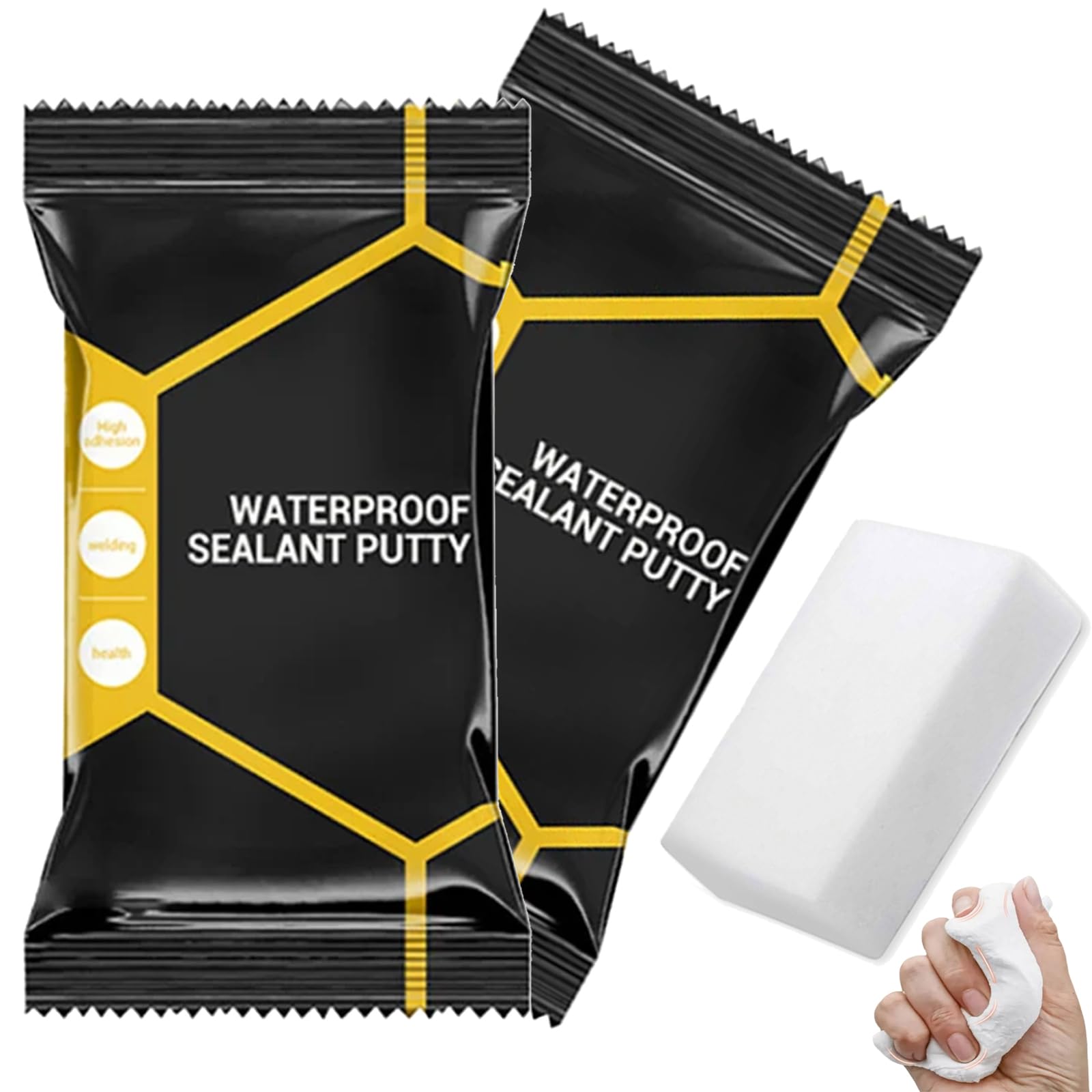 Waterproof Sealant Putty, 30g/1.06 oz, Anti-Leak Waterproof Putty, For Air Conditioner Wall Hole, Pipe Leak, Sewer Blockage & Wall Crack - Easy DIY Sealing Mastic Paste (2Pcs)
