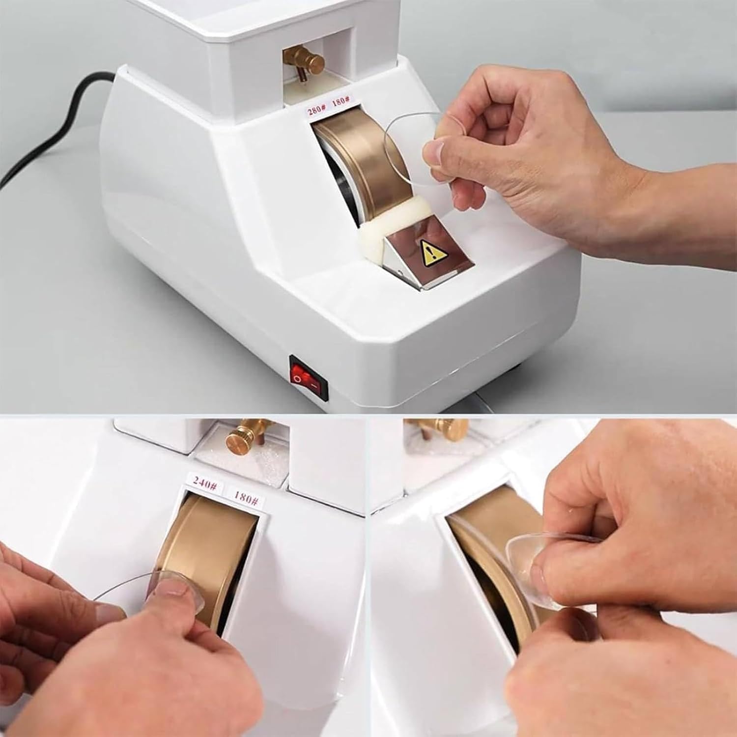 Manual Optical Lens Edger Hand Mill Edging Machine, Lens Grinder, Manual Lens Edger 3 In 1 Lens Polisher With Removable Sink, For Optical Shops, Hand-Type Grinder For Eyeglass Lens Processing