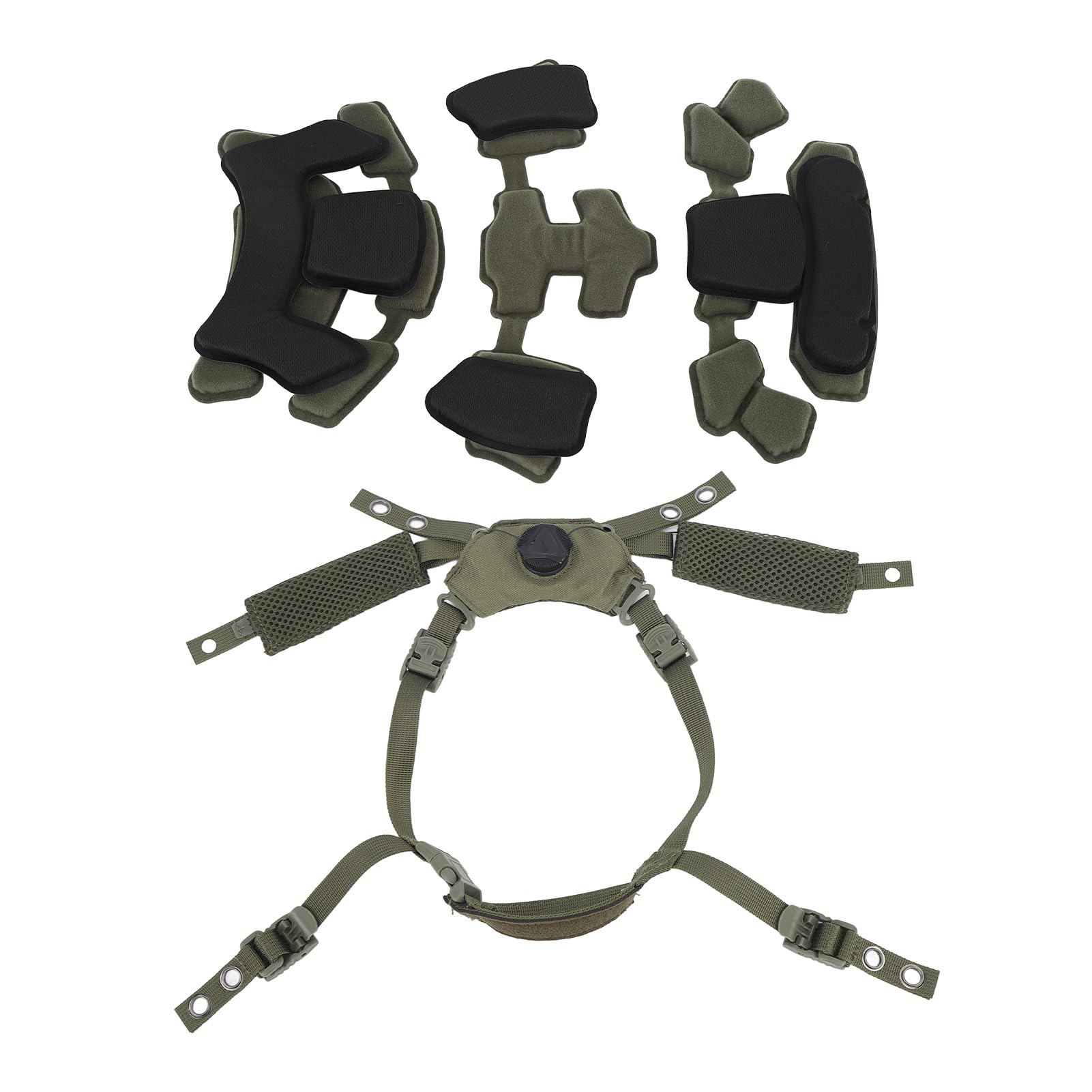 Sistema de suspensión de esfera ajustable, correa de barbilla, kit de acolchado de espuma viscoelástica con Fast Me Team Wendy FMA EXF para cascos ACH