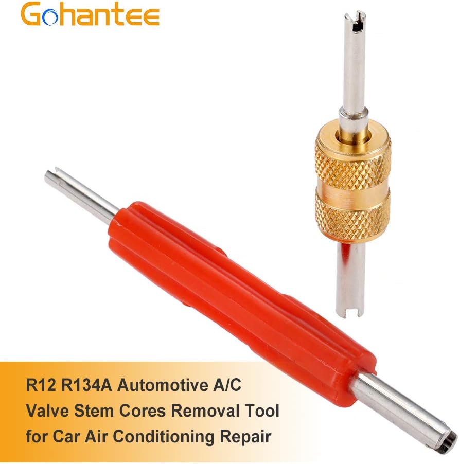 gohantee Air Conditioner Schrader Valve Stem Core Remover, Removal Tool for R134 R12 AC Car Air Conditioning Repair, Dual Head Tire Repair Tools