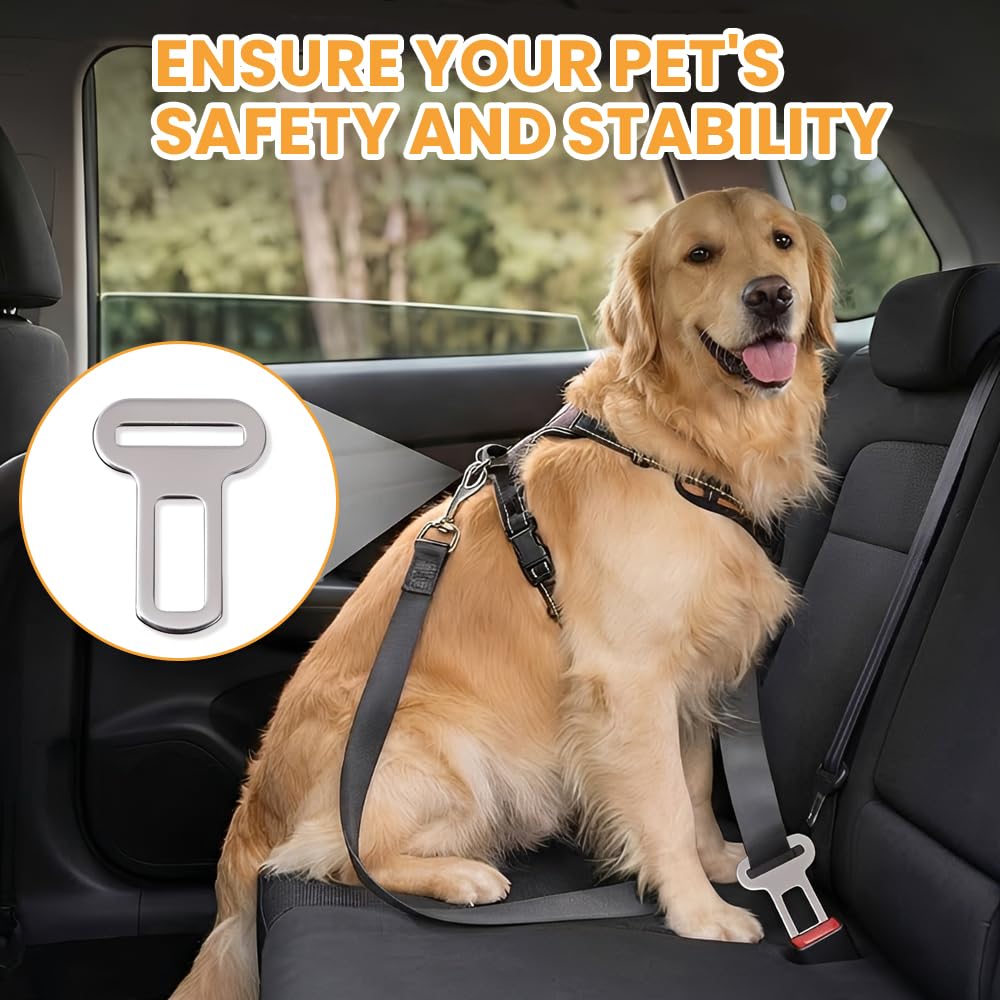 HMCEY 3 Piezas Anclaje Cinturon Seguridad Perro,Pinza Cinturon Seguridad Coche,Clip de Hebilla para Cinturón,Clip para Asiento de Coch,Accesorio de Cinturón de Seguridads Universal,Conector de Metal — view 4
