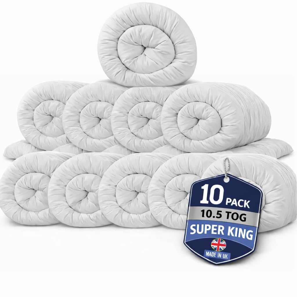 Hafaa Double Duvet 10.5 Tog (2 Pack) Anti Allergy Duvets All Year Roud Hollowfibre Filling Thick and Warm Duvet Double - UK Made Quilts — view 35