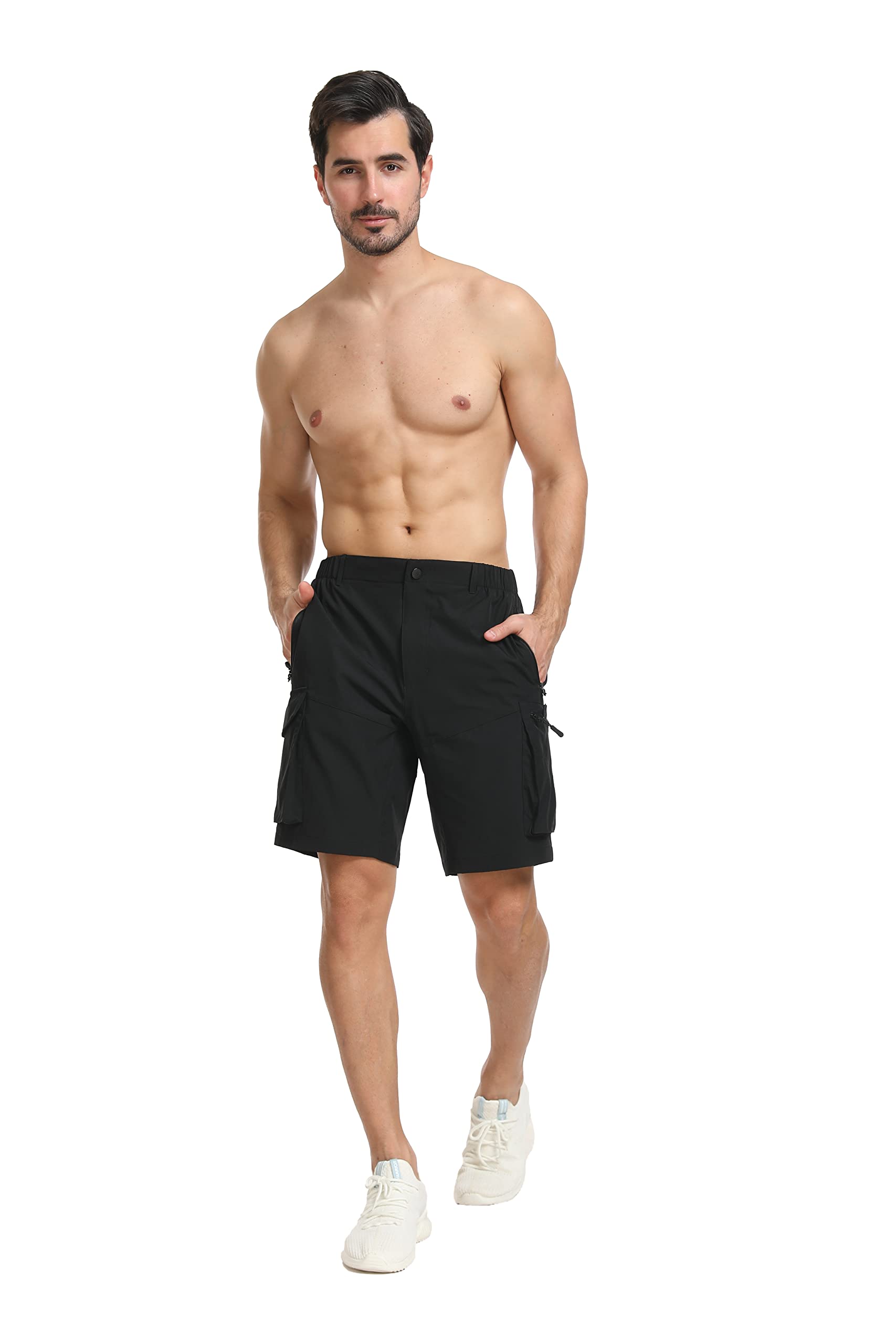 Tansozer Kurze Hosen Herren Sommer Schnelltrocknend Wanderhose Kurz Stretch Cargo Bermuda Sporthose Outdoor Trekking Wandershorts