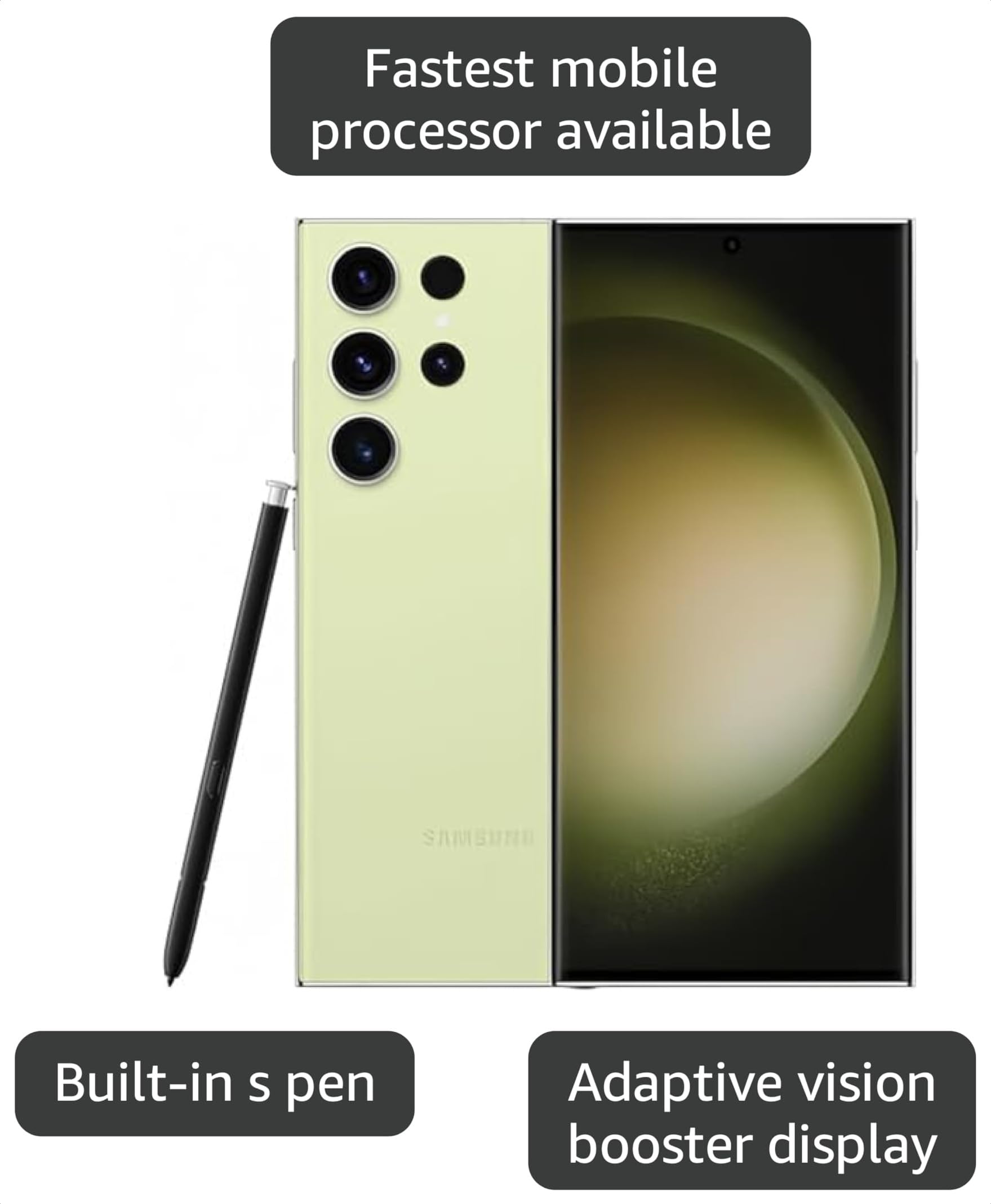 Amazon.com: Samsung Galaxy S23 Ultra 5G, 512GB, Ultra Lime