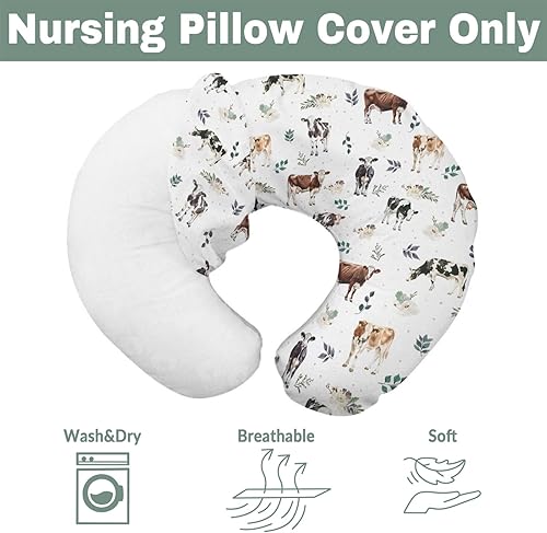 Miniatura 7 de Fundas de almohada de lactancia con diseño de hojas bohemias para niños y niñas, razas de ganado, hojas verdes, fundas de lactancia para lactancia