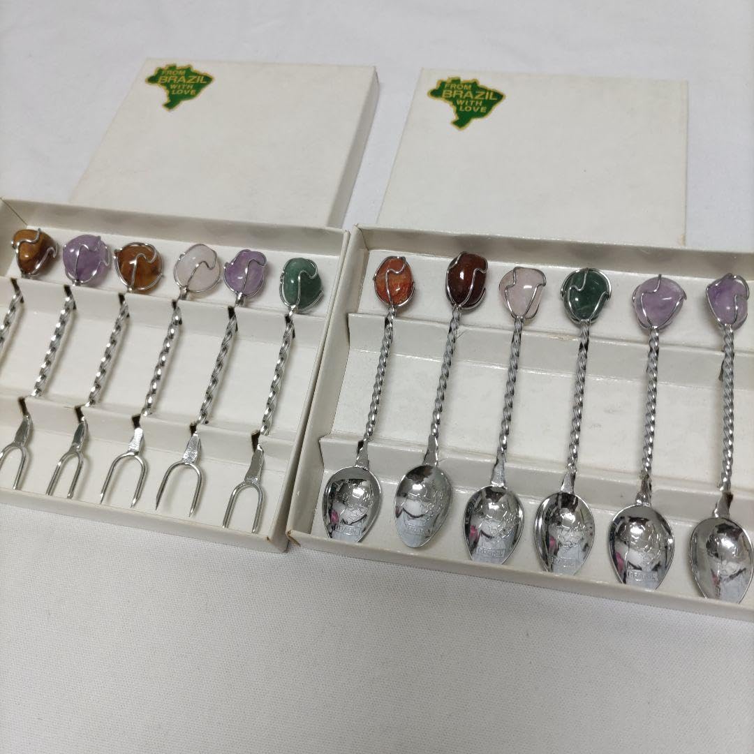 Amazon | ブラジル天然石 カトラリーセット デザートフォーク＋