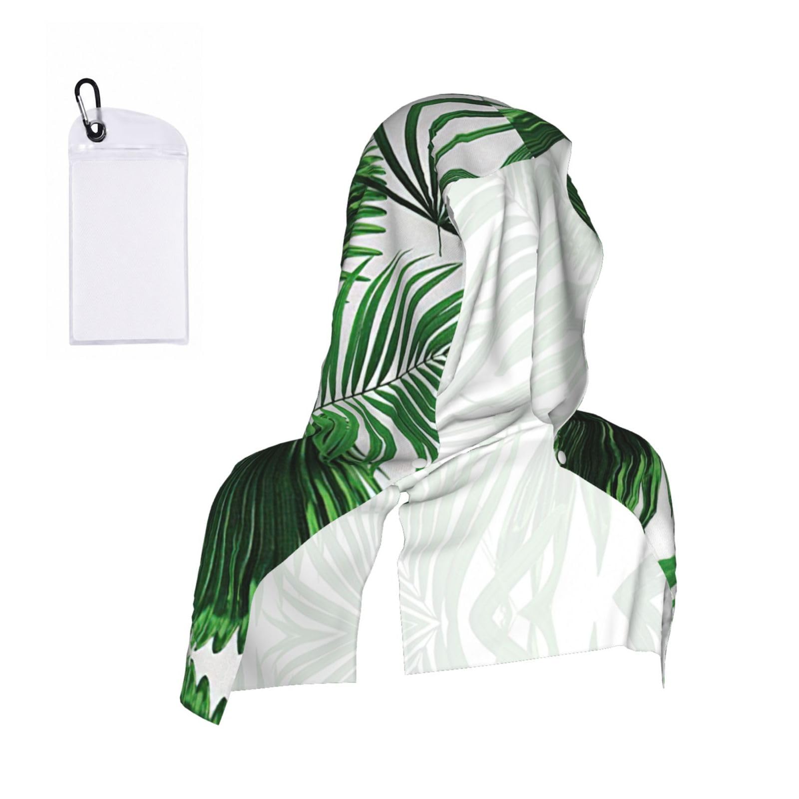 DUWAA Palm Tree. Print Reusable Hoodie Cooling Neck Wrap, Hot Weather Outdoor Sports Workout Head Towel For Stay Chill