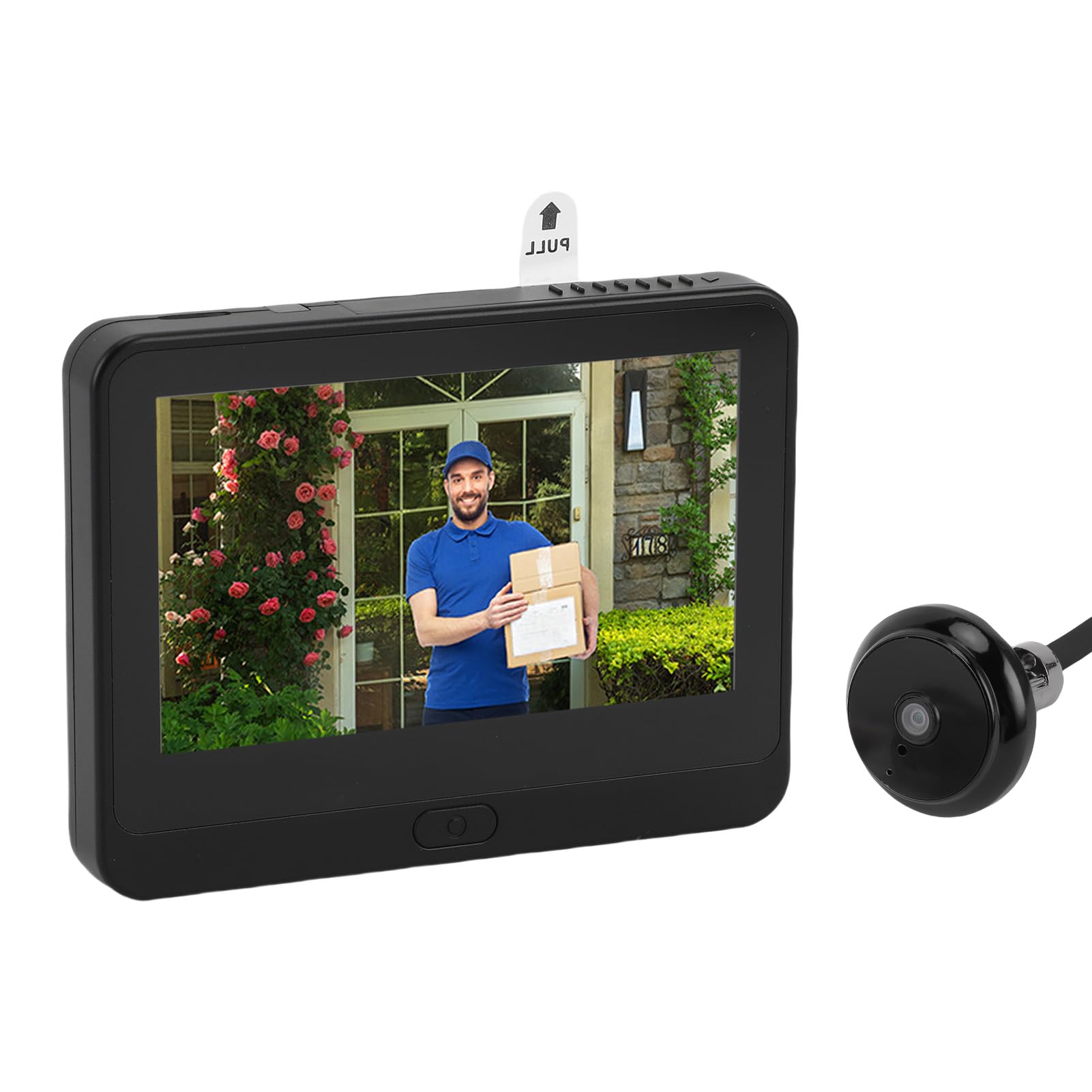 Asixxsix Digital Peephole Camera, 1080P Smart WiFi Door Viewer with 4.3 Inch LCD Screen, PIR Motion Detection, Two-Way Audio, Night Vision, Voice Change