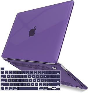 IBENZER Compatible with 2023 2022 M2 MacBook Pro 13 Inch Case 2021 2020 M1 A2338 A2289 A2251 A2159 A1989 A1706 A1708, Hard Shell Case&Keyboard Cover for Mac Pro 13, Crystal Purple, CA-T13-CYPU+1