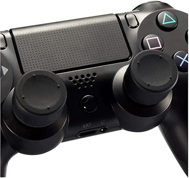 8 Pcs Heightened Soft Silicone Anti-Slip Analog Joystick Thumb Grip Stick Cap Cover Case Skin Skid Heighten for PlayStation 4 PS4 PS3 Xbox Controller (Black)