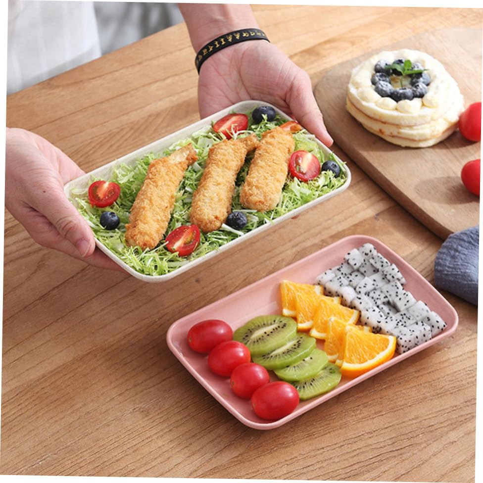 Set de 4 Platos Rectangulares para Sushi de Paja de Trigo miniatura 5
