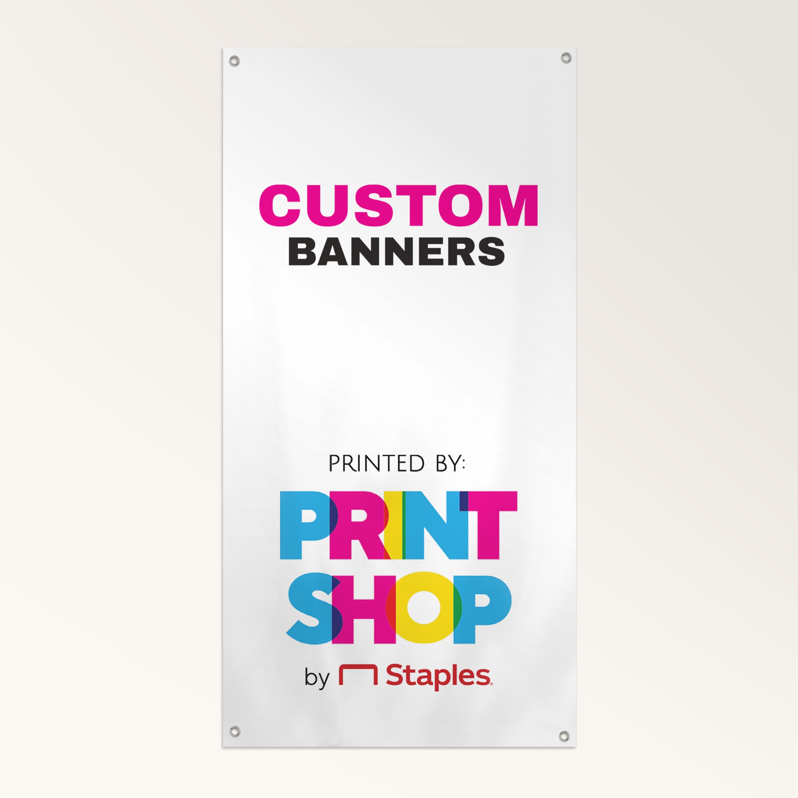 Staples Custom Scrim Vinyl Banner - 24W" x 36L" Quote Banner with 4 Grommets - Durable Outdoor Sign for Events, Promotions, and Business Advertising (