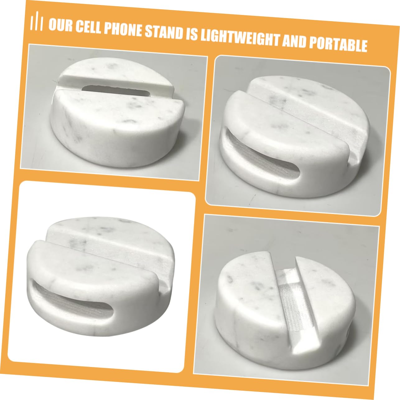 KOMBIUDA Soporte de Teléfono de Escritorio de Mármol Móvil y Tableta Base Estable de Mármol Natural Color