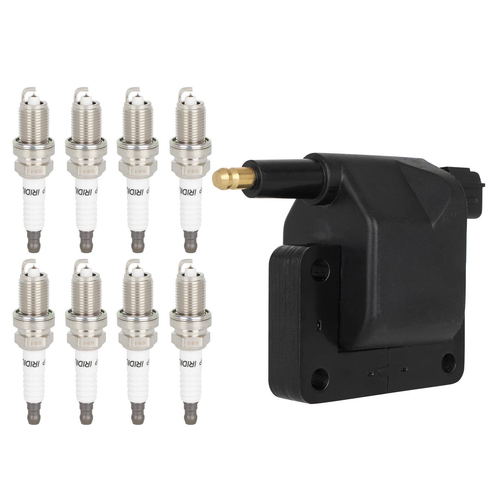 ECCPP Ignition Coils with 8 Iridium Spark Plugs, UF198, for Dodge Ram 3500 Van 5.9L/5.2L 1998-2003, Ram 1500 4.7L/3.7L 2002-2003, Dakota 5.9L/3.9L