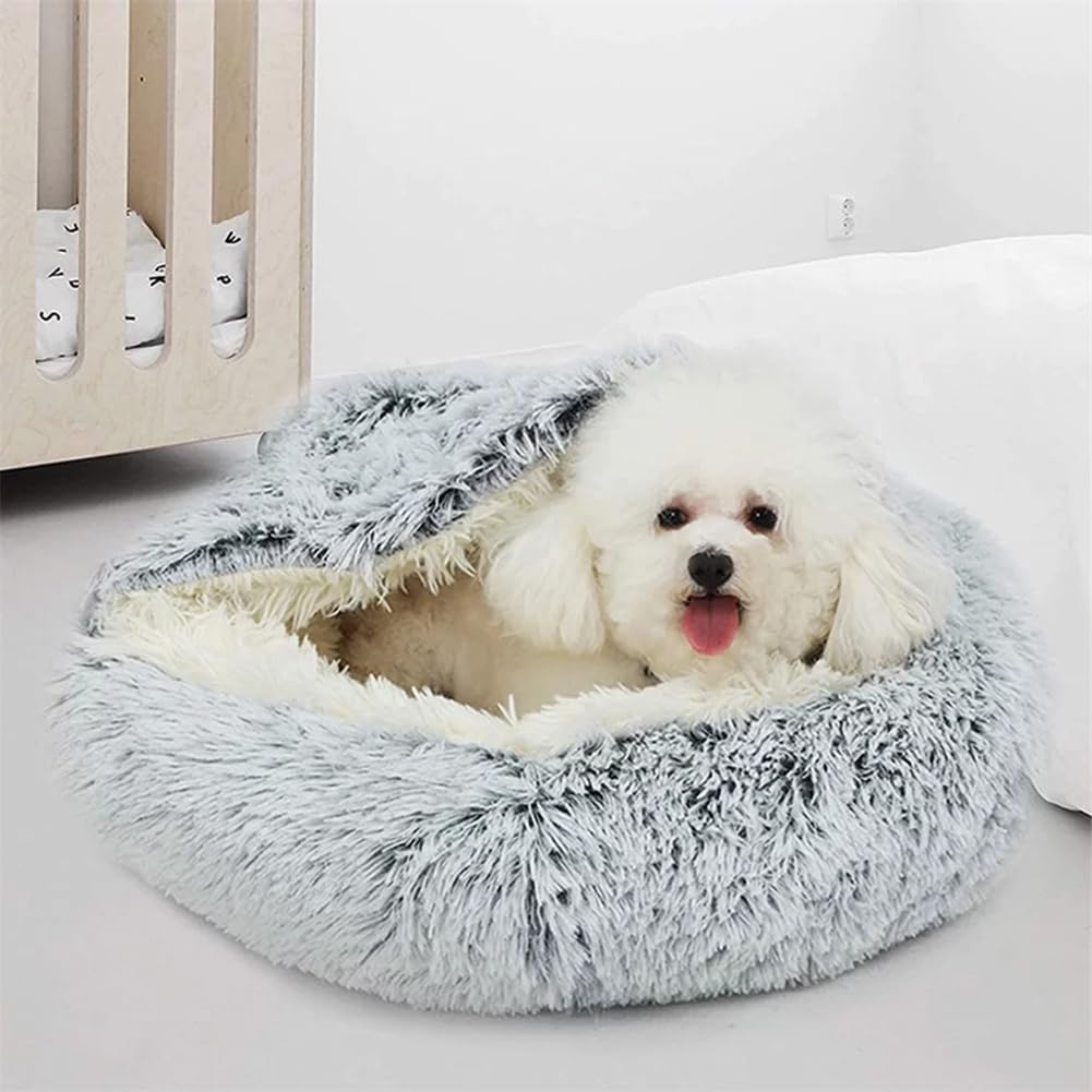 Cozy Cocoon Dog Bed, Cozy Cocoon Pet Bed for Dogs, Winter Pet Plush Bed (Green, 31.5in)