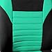 FH Group Car Seat Cover Premium 3D Air Mesh Front Pair Set Car Seat Covers Airbag Compatible, Mint and Black Automotive Seat Cover with Gift Universal Fit Interior Accessories for Cars Trucks and SUVs