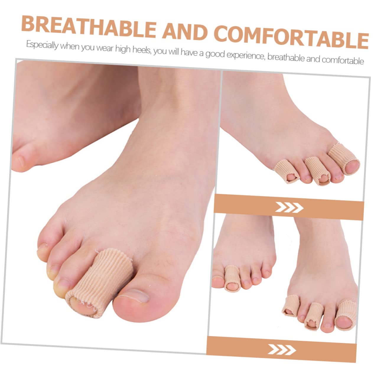 Outanaya Sleeves for Toe Protection 2 Pack Breathable Toe Sleeves Toe Protectors for Friction Relief Toe Protective Covers for Bunions