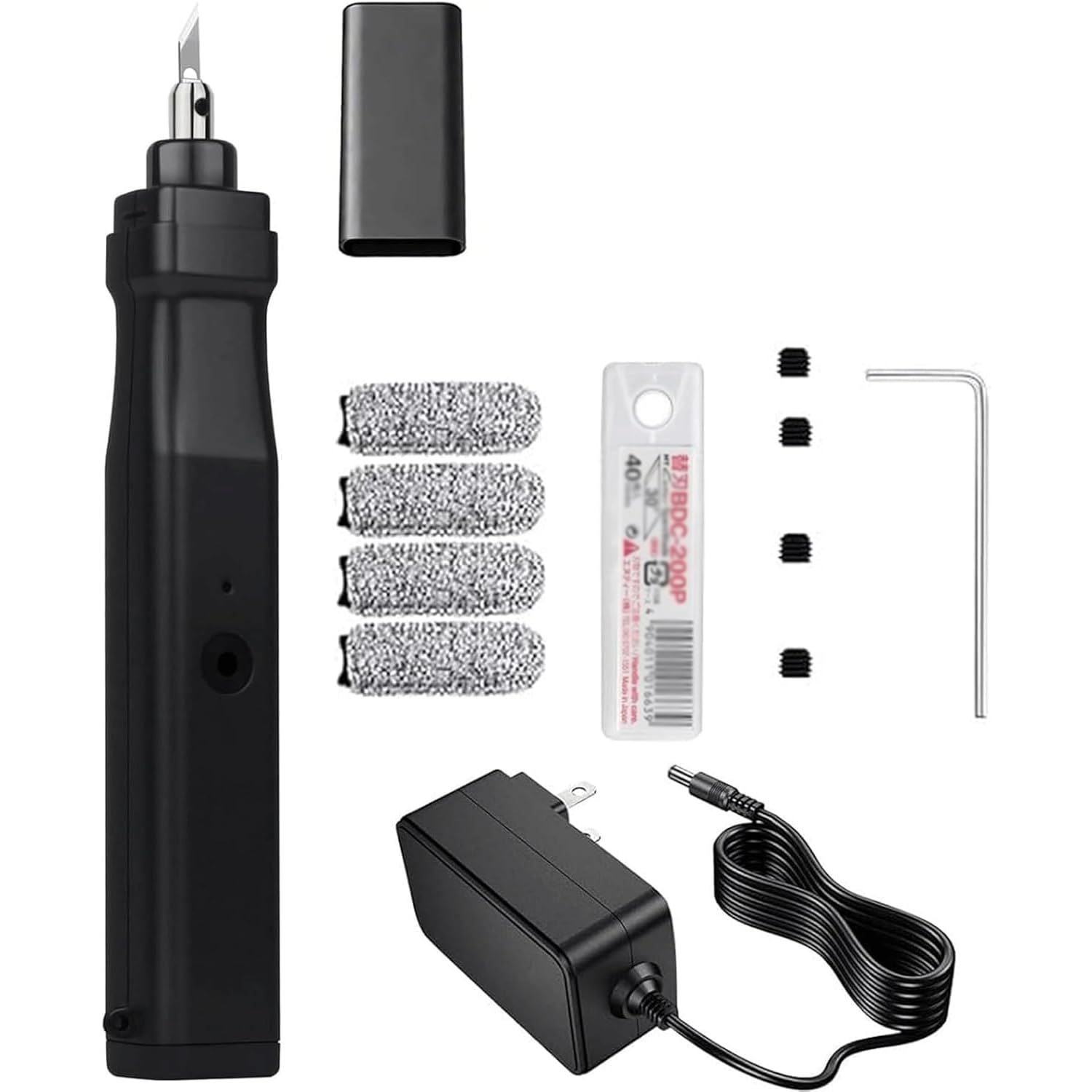 OSPSHPG Handheld Ultrasonic Cutting Machine, 30W 40kHz Ultrasonic Knife Cutter, with 40 Replacement Blades, Mode Indicator Light, Non-Slip Grip, for DIY Cutting 3D Printed Models, PVC, Plastic