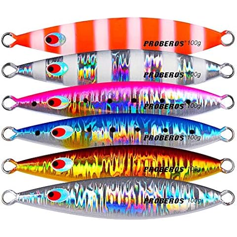 KATUYSHA Fishing Jigging Lures Saltwater Jigs, Speed Slow Jigging Pitching Lures,Vertical Jigging Artificial Lures Fishing jigs 6pcs/Set Cover