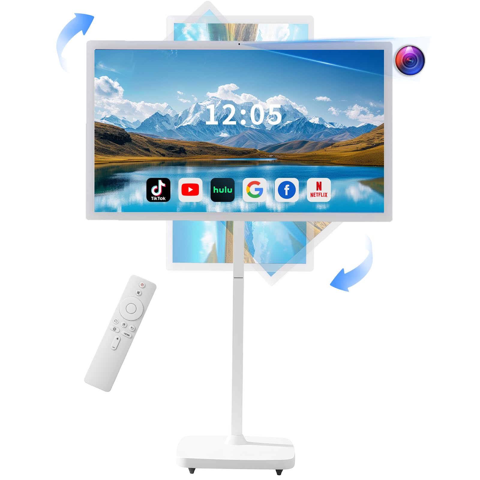Grhrurg 32 Inch Smart Portable TV on Wheels