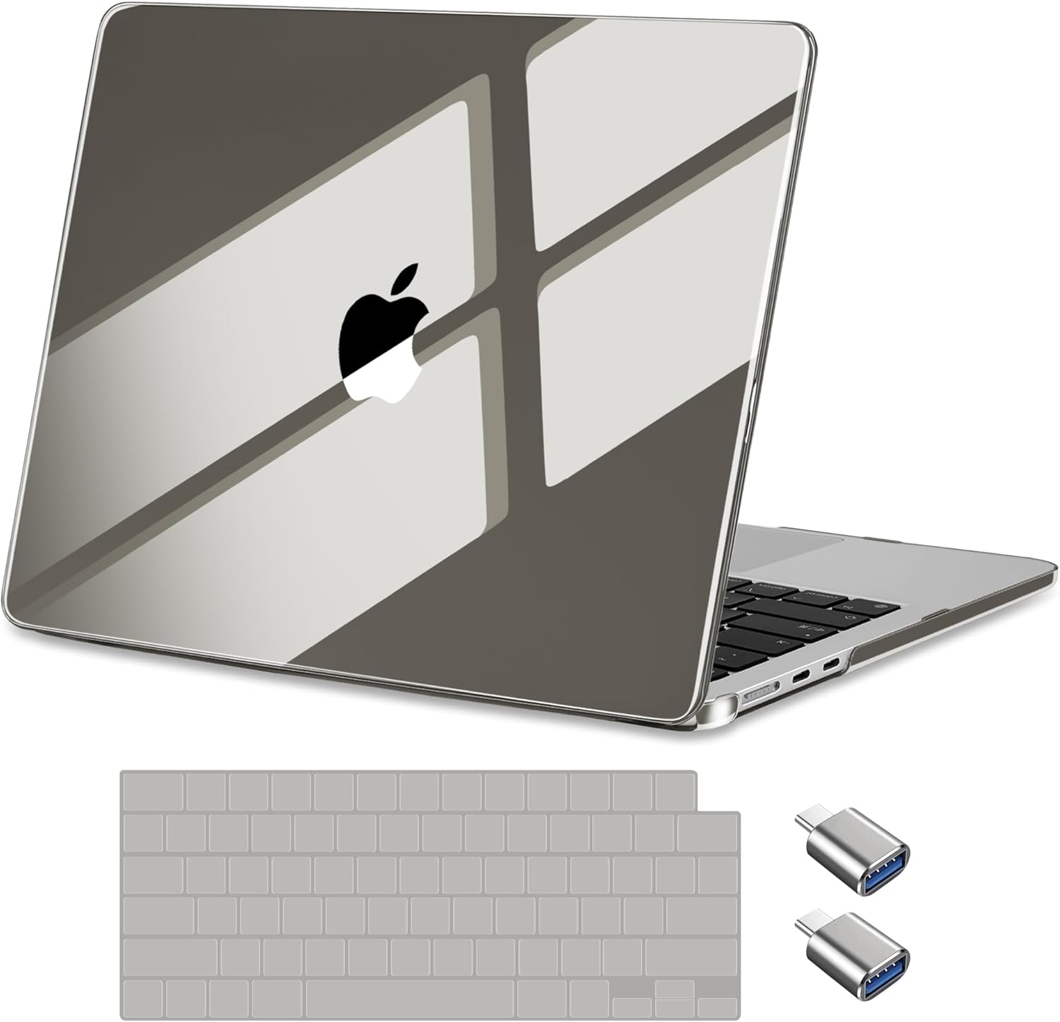 Batianda Premium Crystal Case for New MacBook Air 15 inch M5 2026 2025 M4 2024 M3 2023 M2 Release 1.2mm Lightweight Durable Scratch-Resistant, Easy Install, with Keyboard Cover, Dark Gray