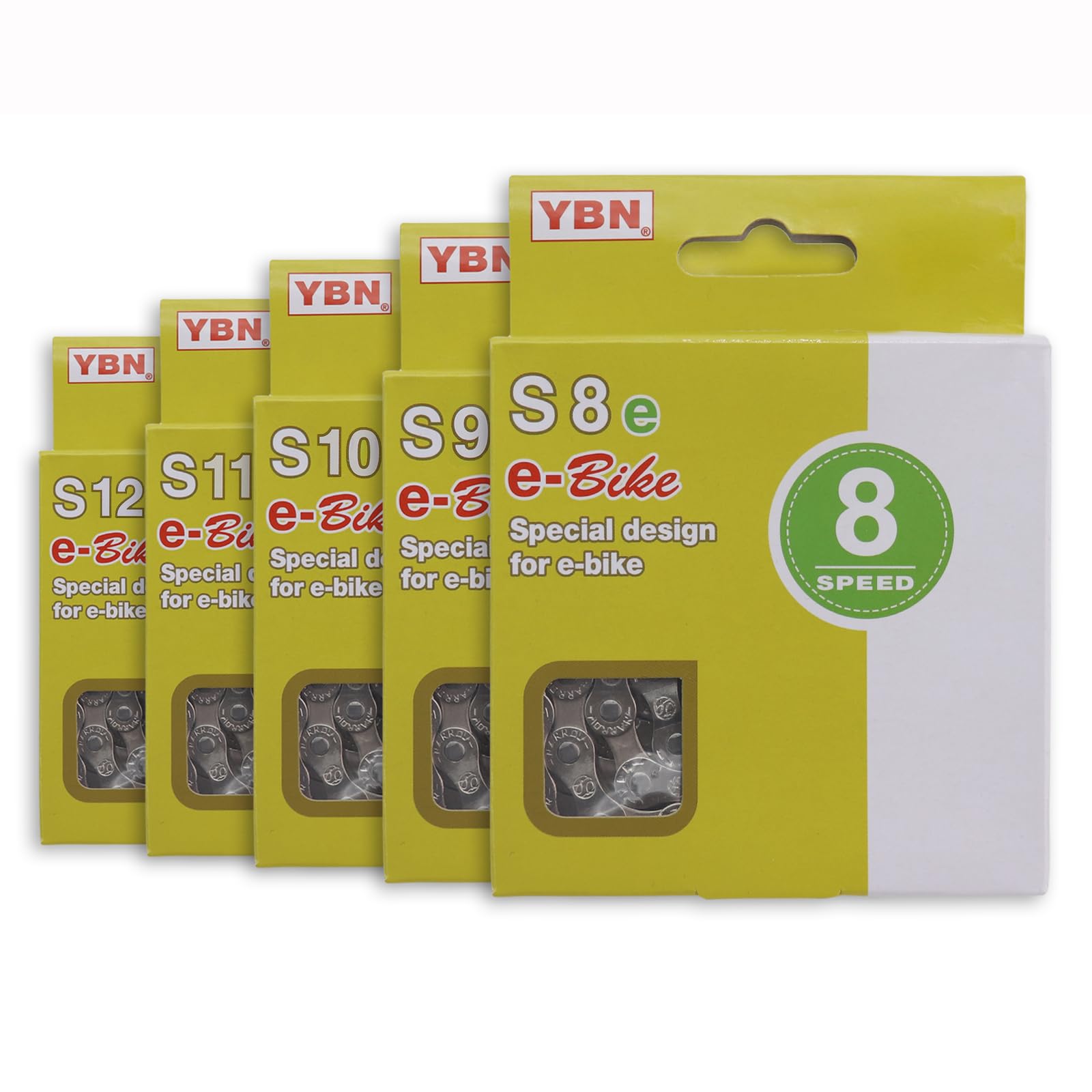 DJC Components YBN E-Bike Chain 11 Speed for Mid Motor E-Bike for Bosch Bafang for Shimano Electric Bike 136links High Strength Chain,11 Speed