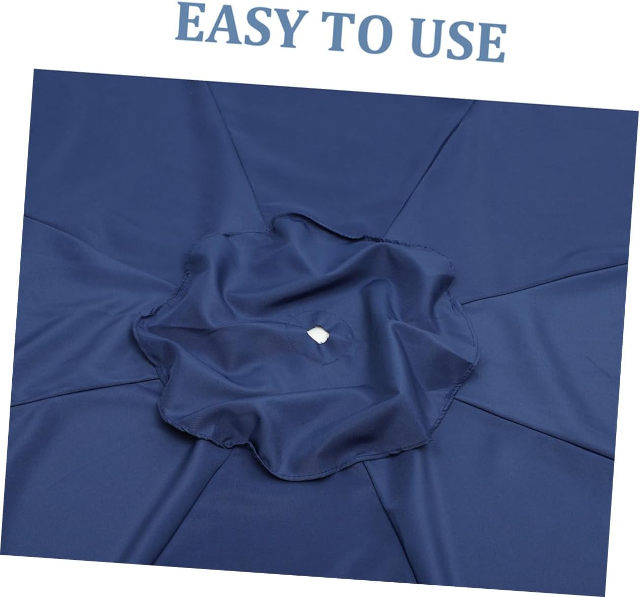 Luxshiny Patio Umbrella Replacement Canopy 2.7m 8-rib Navy Outdoor Yard Rainproof Sunshade Cover for Garden and Beach Use