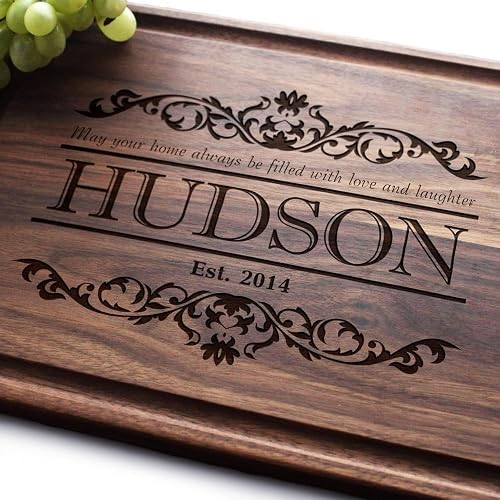 Wedding Gifts for Couples 2025 - Anniversary Personalized Cutting Board - Bridal Shower, Newlyweds, Engagement, Housewarming Gift for Couple - Family Christmas Charcuterie Board - Made in US 301