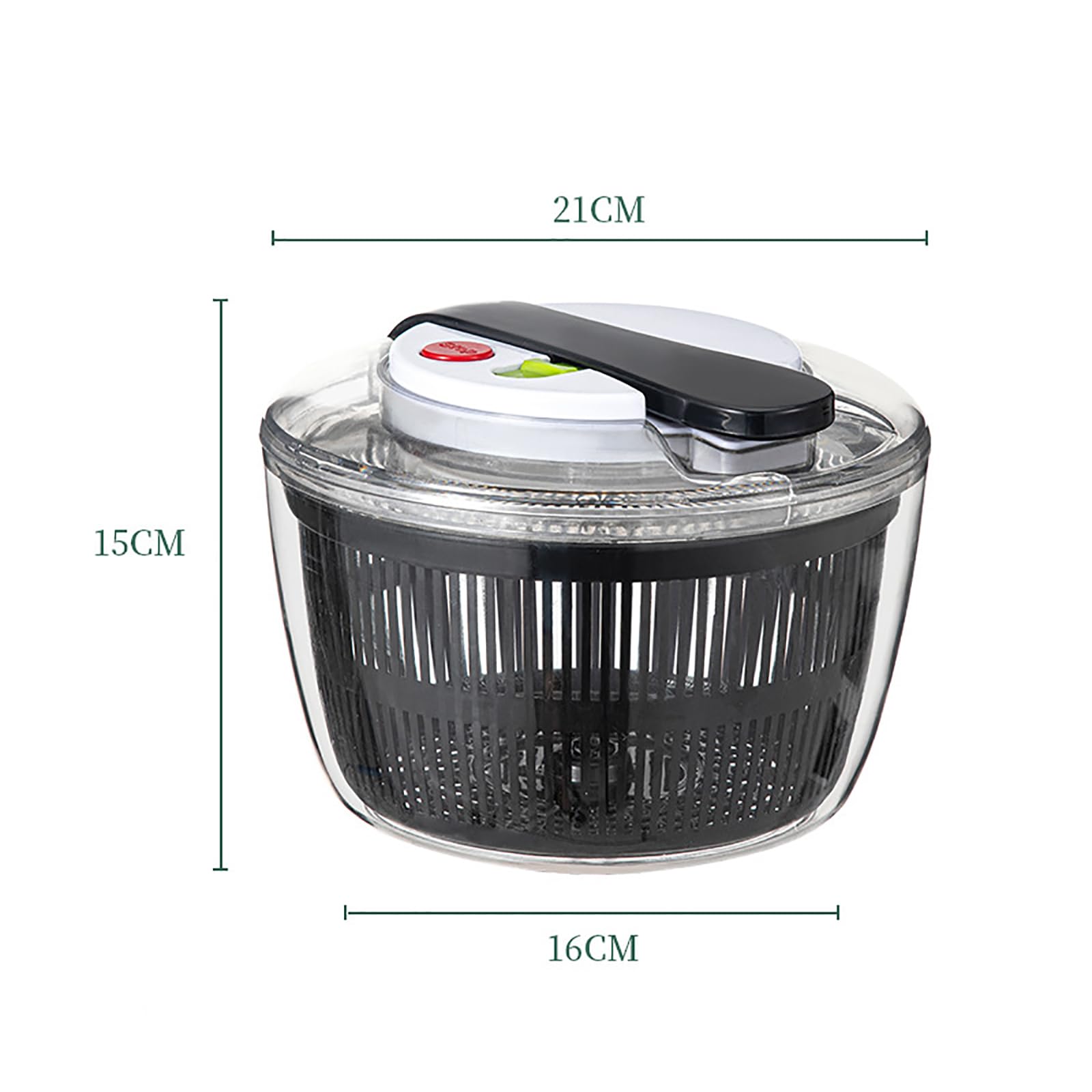 ERICAT Centrifuga per Frutta, Centrifuga per Insalata Manuale con Impugnatura Antiscivolo, Grande capacità da 3 Litri E Buon Design a Doppio Strato, Facile da Pulire, per Frutta E Verdura Fresca