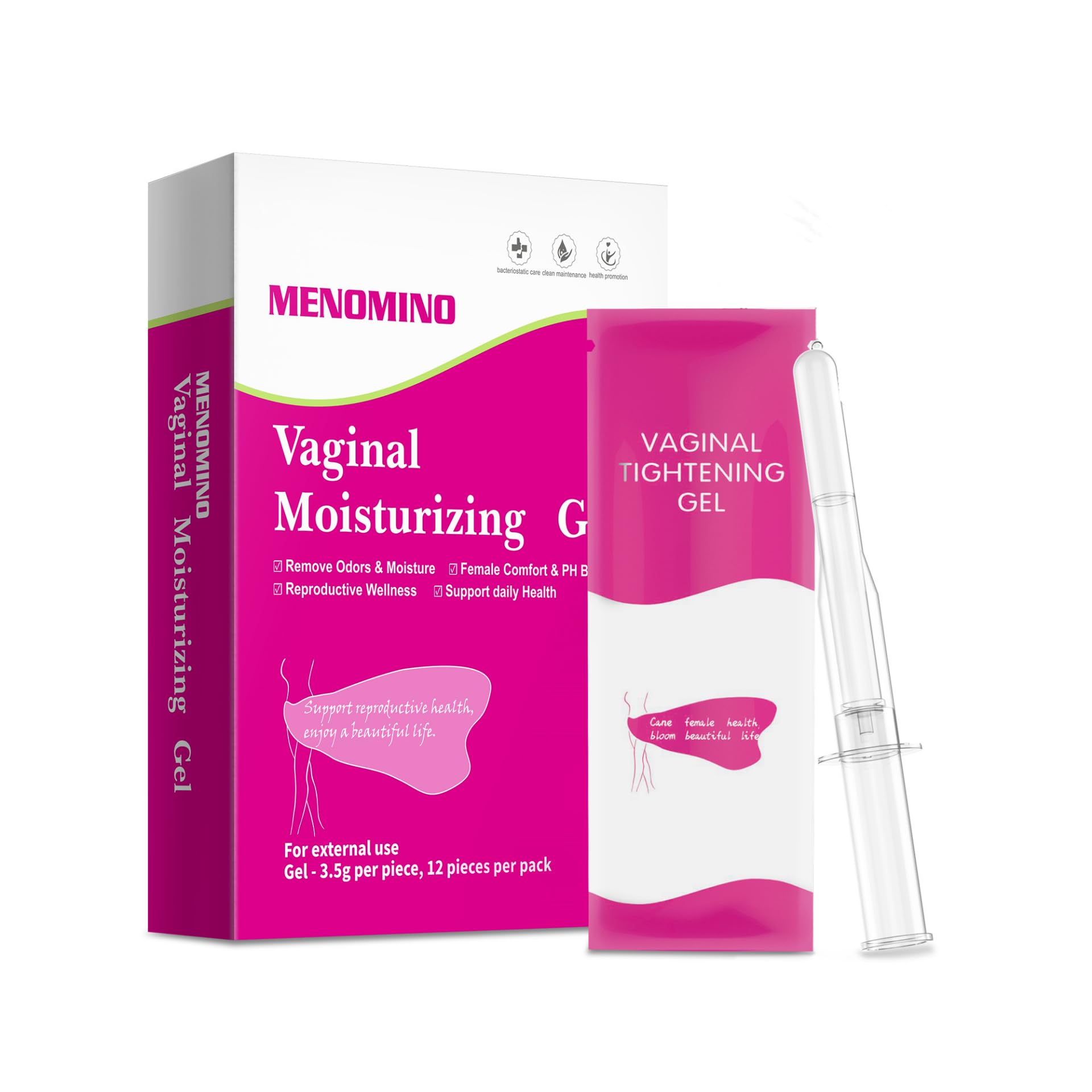 Vaginal Moisturizer Feminine Gel, Long-Lasting Dryness & Discomfort Relief - Remove Odors - PH Balance, 12 Packs 3.5g Pre-Filled Applicators