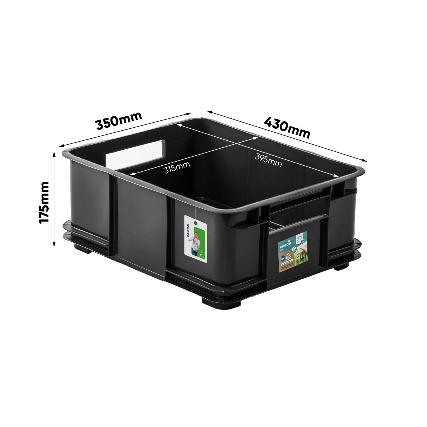 6x Euro Stapelbox Bruno Eco Blau Stapelkasten 16L Transport Eurobehälter
