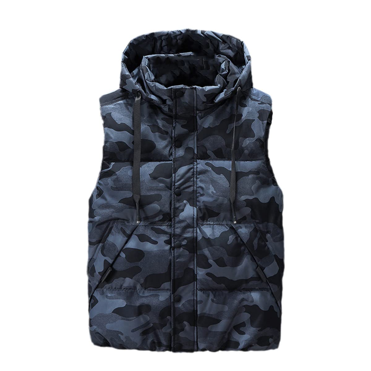Chaleco con capucha para escapadas rurales de invierno en camuflaje azul 3