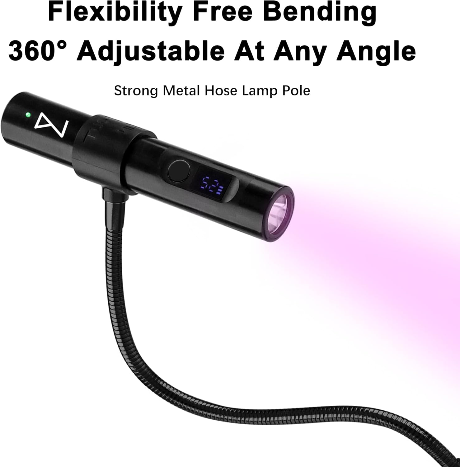 M - GlamCure GO Nail Flash Cure Lamp with Focus Beam Technology, Touch Screen - LED & UV Nail Light - Curing Lamp for Gel Nails, Acrylic, Builder - Portable & Adjustable (Black)