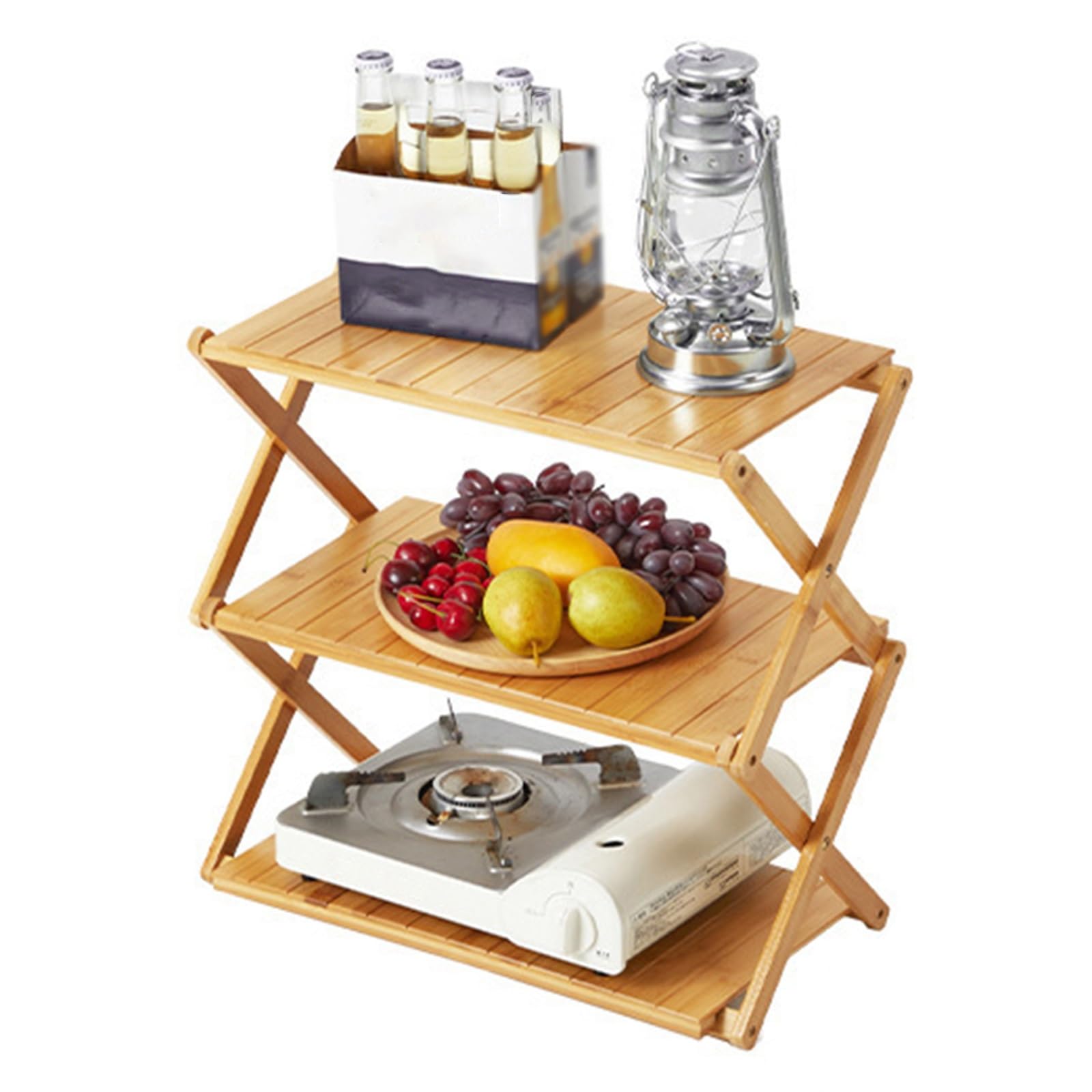 Étagère de camping portable multifonctionnelle pour optimiser vos soirées et repas en plein air
