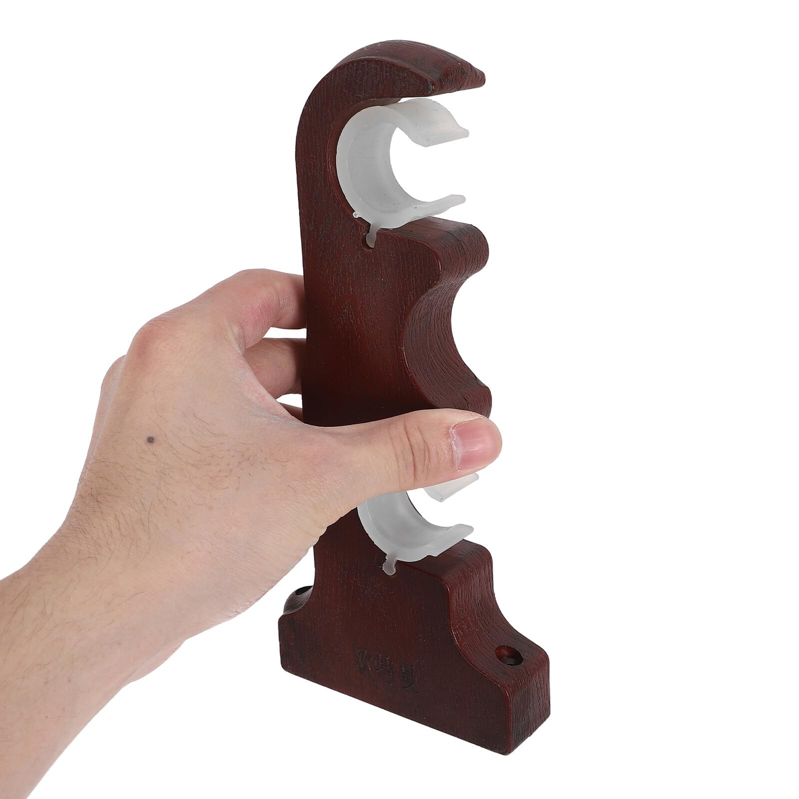 ULTECHNOVO Supporti per Aste per Tendaggi Doppie in Resina Marrone, Staffe Porta Bastone da Parete Montaggio Semplice, Base Resistente per Bastoni per Finestre a Strati, Set da 2