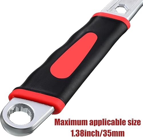 Miniatura 3 de Lasnten Juego de 4 llaves ajustables, llaves de mandíbula anchas, llave métrica de acero forjado, herramienta para el hogar, taller, garaje,