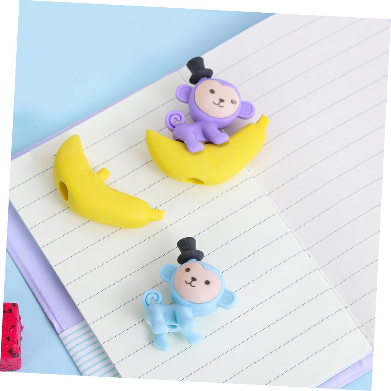 Gomme da Cancellare Gomme Divertenti e Creative a Forma di Banana e Scimmia 48 Pezzi in Materiale Tpr Colore Casuale per Studenti Uso Cancelleria Scolastica