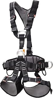 SOB Harnais d'Escalade Certifié CE - Harnais Complet Ajustable pour Alpinisme, Escalade Rocheuse, Descente en Rappel, Secours Incendie et Arborisme - Ceinture de Sécurité Détachable