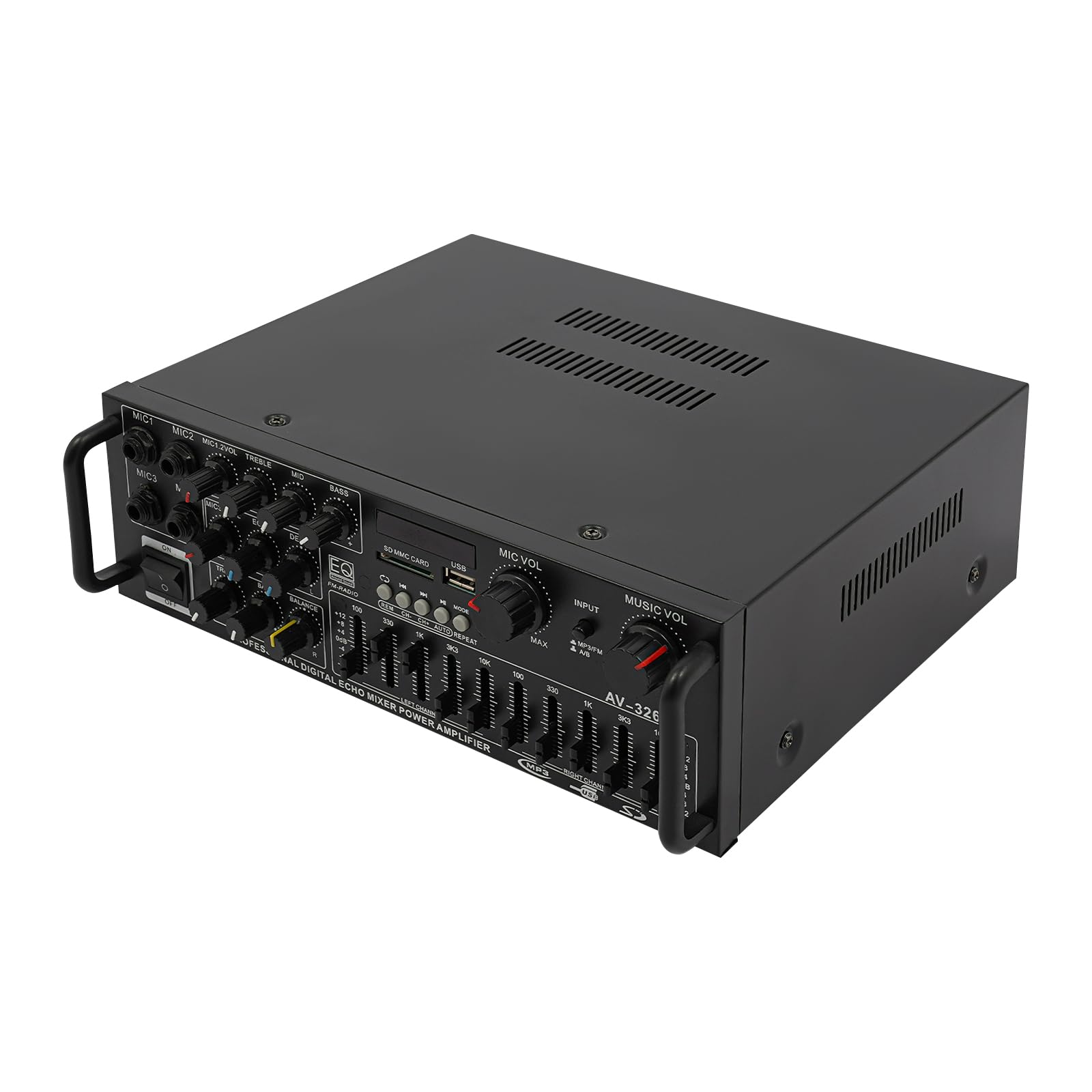 Wzmacniacz HiFi, odbiornik stereo, mini wzmacniacz audio Bluetooth, 400 W, 4 kanały, cyfrowy wzmacniacz dźwięku z wyjściem głośników surround, do kina domowego