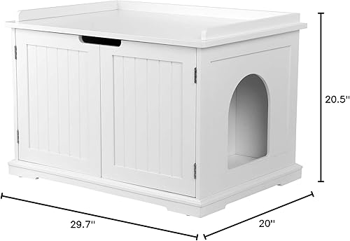 Miniatura 9 de Caja de arena extragrande para gatos, caja de madera para gatos, ajuste interior, la mayoría de cajas de arena decorativas para gatos, muebles