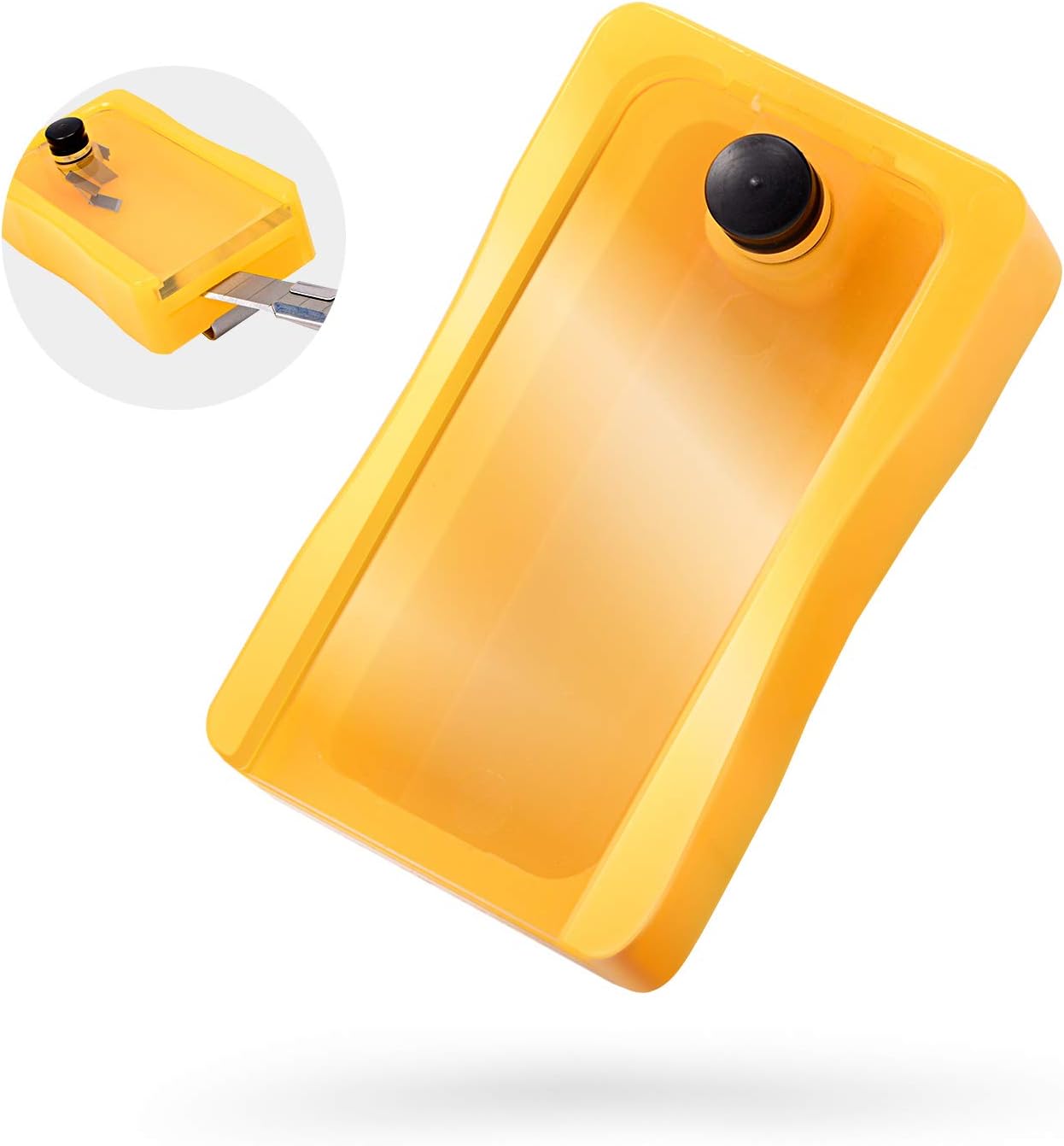 Blade Disposal Container Storage Box, Safety to Dispose of Most 9mm 18mm Snap Off Utility Knife Blades, Portable Plastic Blades Breaker Bank with Magnet and Clip