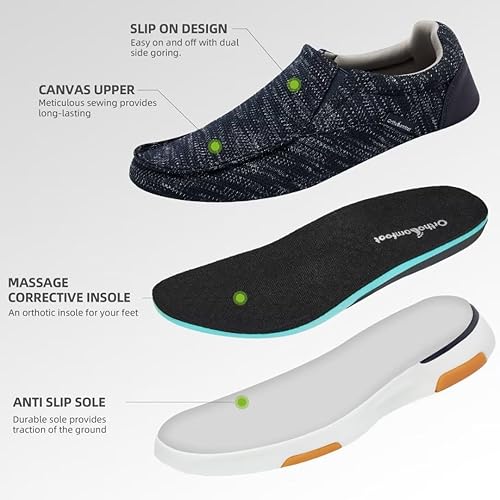 Miniatura 5 de OrthoComfoot Zapatos ortopédicos cómodos para caminar, zapatos casuales con soporte de arco para fascitis plantar, mocasines ortopédicos