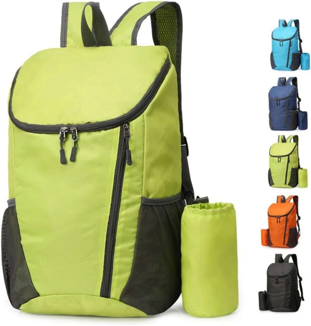 Portable Foldable Backpack Folding Mountaineering Bag, Ultralight Outdoor Cycling Rucksack, Travel Hiking Knapsack (Green)